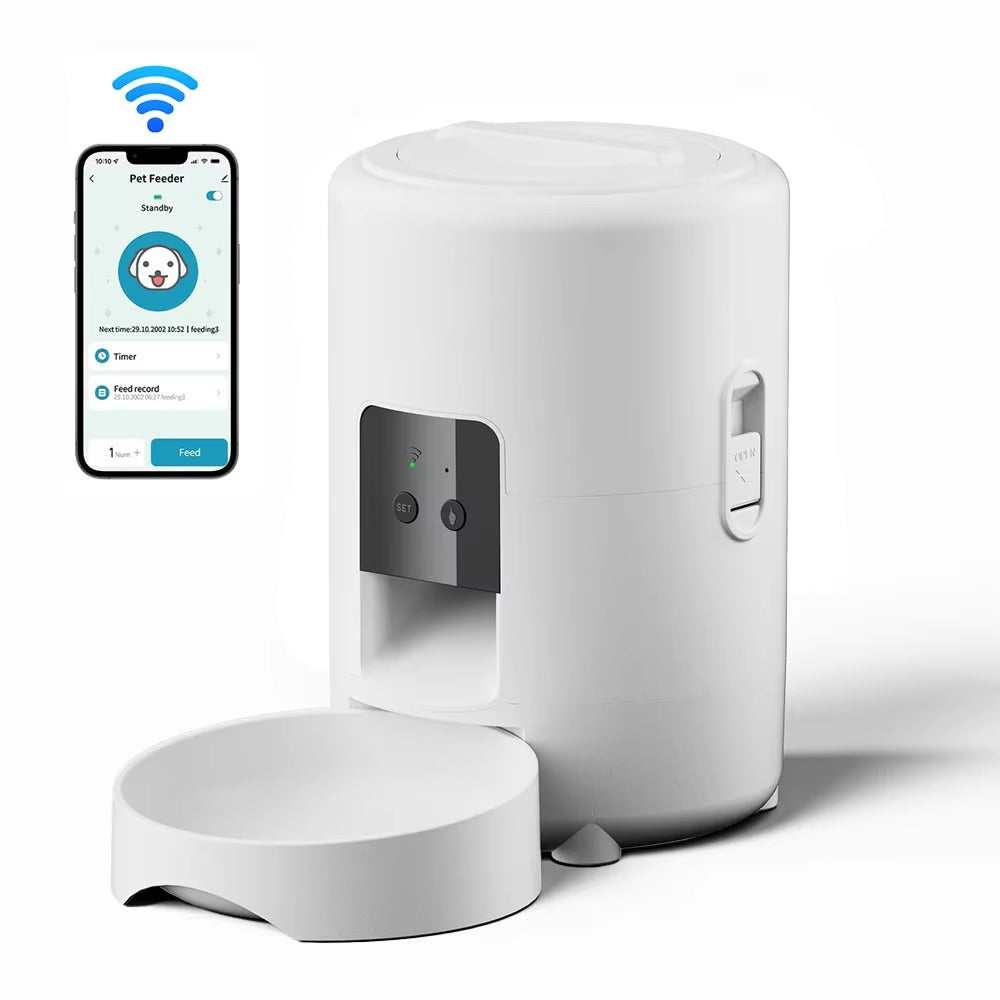 Petavista Automatic Pet Feeder Button / Wifi Version Auto Cat Food Dispenser Accessories Smart Control Pet Feeder for Cats Dog