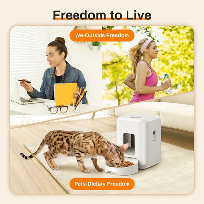 Petavista Automatic Pet Feeder Button / Wifi Version Auto Cat Food Dispenser Accessories Smart Control Pet Feeder for Cats Dog