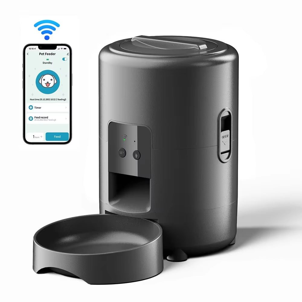 Petavista Automatic Pet Feeder Button / Wifi Version Auto Cat Food Dispenser Accessories Smart Control Pet Feeder for Cats Dog