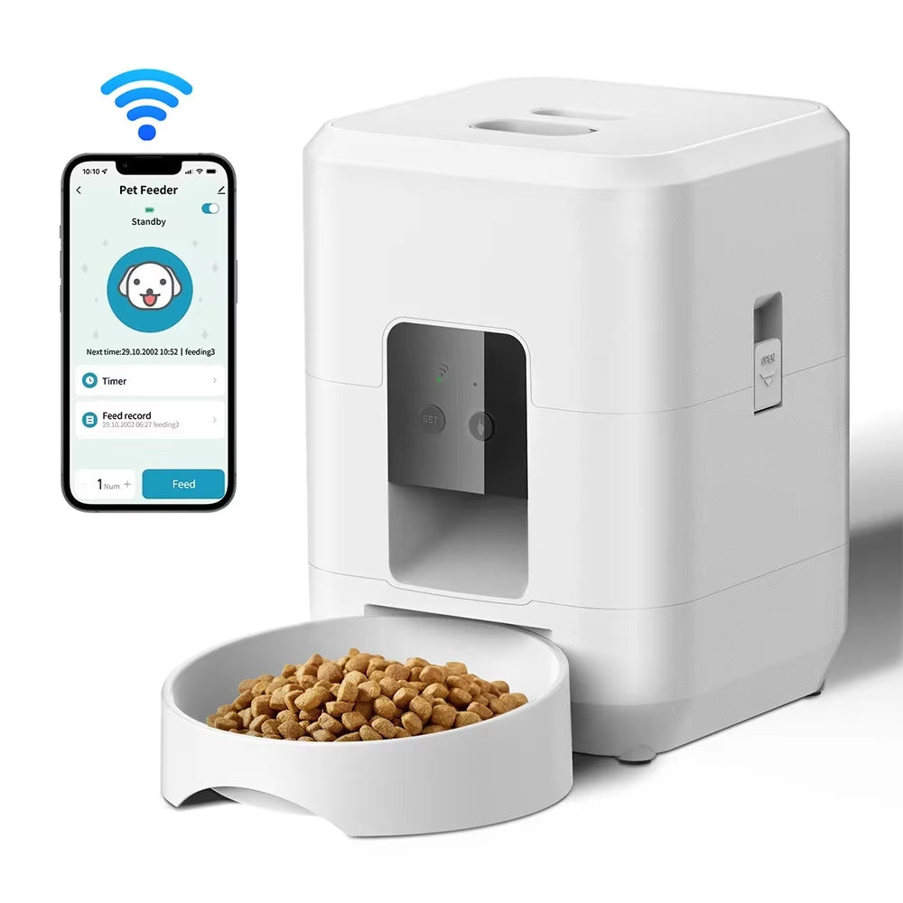 Petavista Automatic Pet Feeder Button / Wifi Version Auto Cat Food Dispenser Accessories Smart Control Pet Feeder for Cats Dog