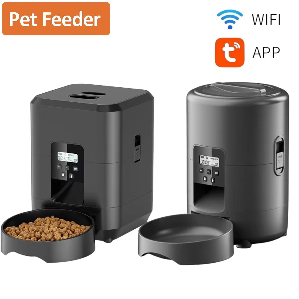 Petavista Automatic Pet Feeder Button / Wifi Version Auto Cat Food Dispenser Accessories Smart Control Pet Feeder for Cats Dog